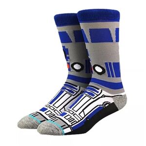 Star Wars | R2-D2 | Cartoon Character Socks | Gift | Blue | Gray